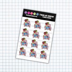 ANGRY CHERRYKINS - COUCH POTATO- PLANNER STICKERS