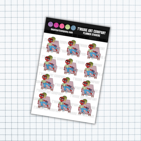 ANGRY CHERRYKINS - COUCH POTATO- PLANNER STICKERS