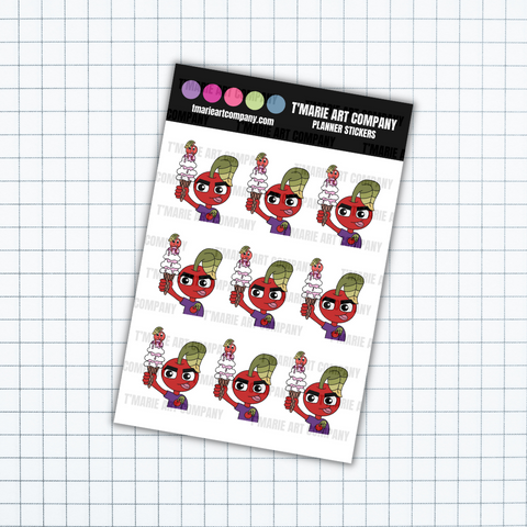 ANGRY CHERRYKINS - ICE CREAM - PLANNER STICKERS