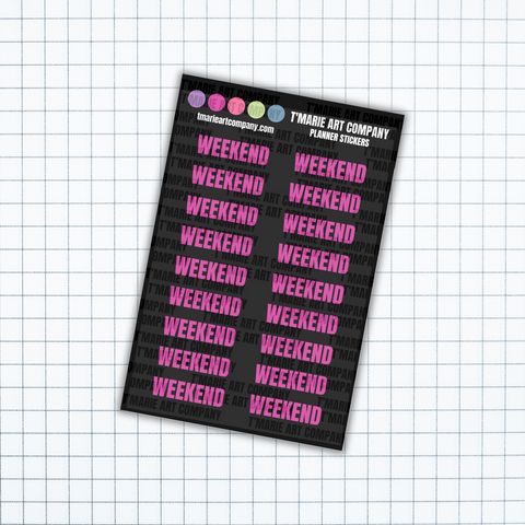 WEEKEND - BOSSY COLLECTION -  PINK - PLANNER STICKERS