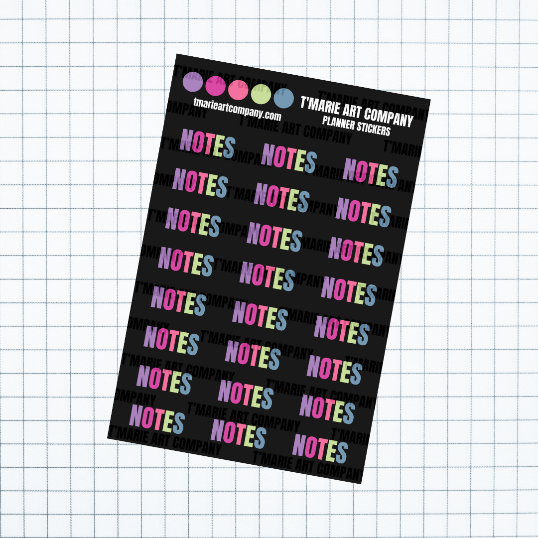 NOTES - BOSSY MIX - PLANNER STICKERS