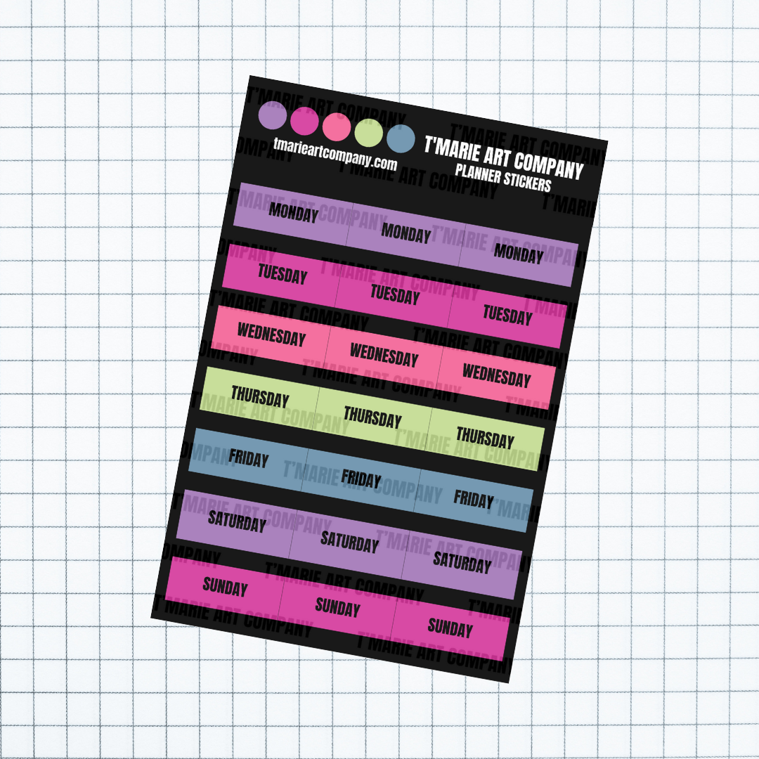 DAYS OF THE WEEK - BOSSY MIX - PLANNER STICKERS