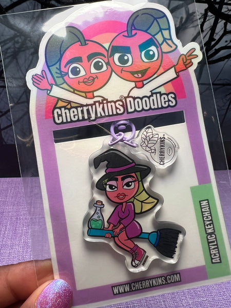 Sweet Cherrykins Witch Acrylic Charm