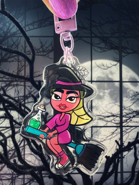 Sweet Cherrykins Witch Acrylic Charm