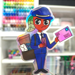 Angry Cherrykins - Mail Carrier - Holographic Vinyl Sticker
