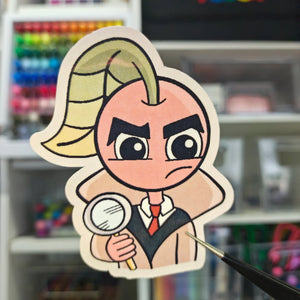 Angry Cherrykins -Detective Cherrykins -  Vinyl Sticker