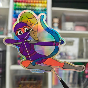 Sweet Cherrykins- Superhero - Holographic Vinyl Sticker