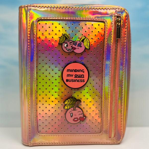 Peach Holographic Pin It Planner - B6
