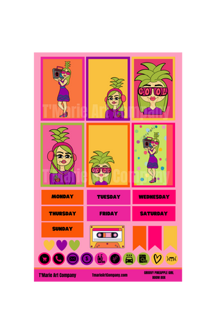 Groovy Pineapple - Planner Sticker Sheet - Boom Box