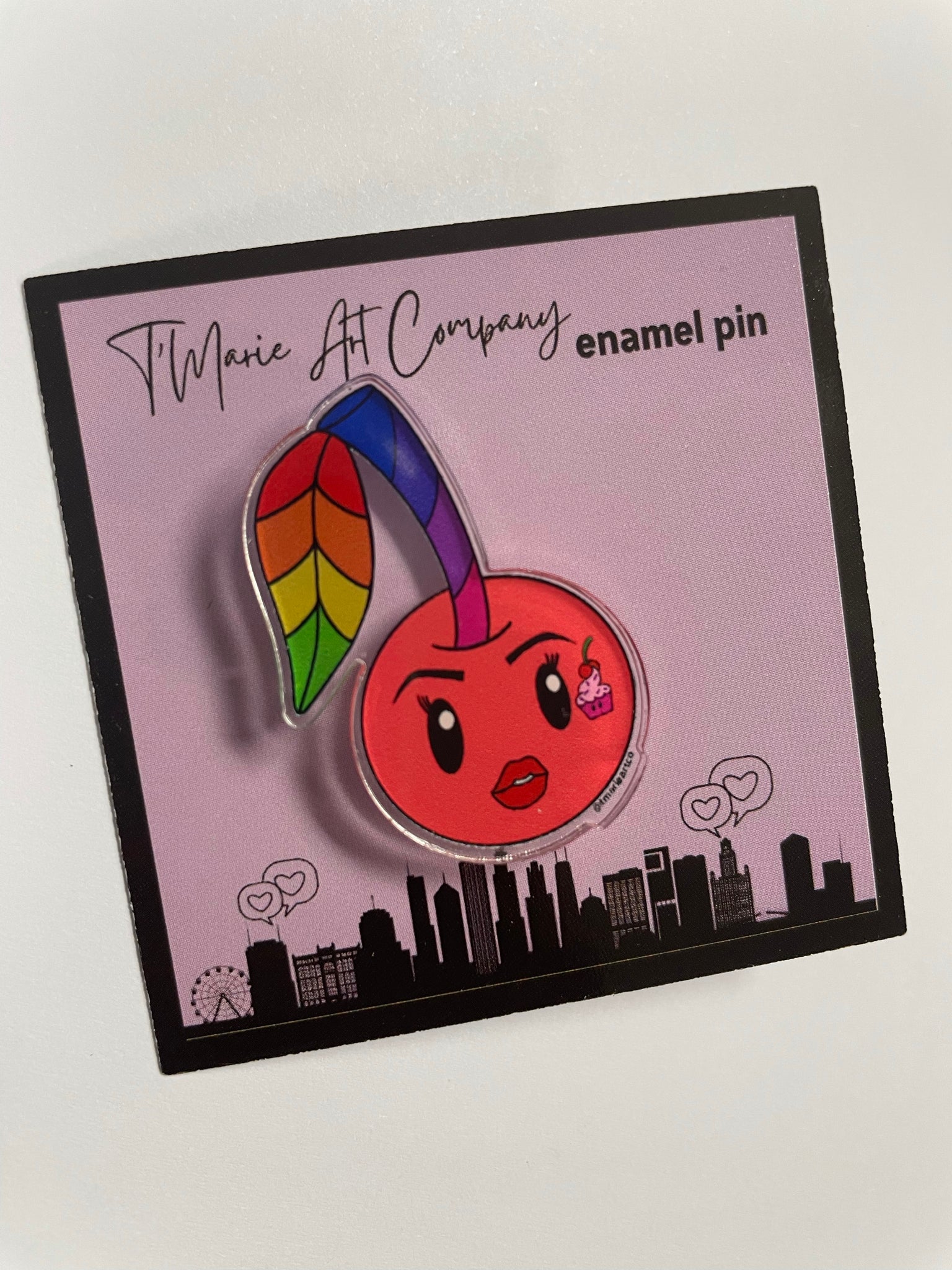 Rainbow Pride Cherrykins Acrylic Pin