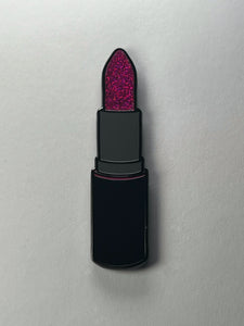 Pink Glitter Lipstick Enamel Pin