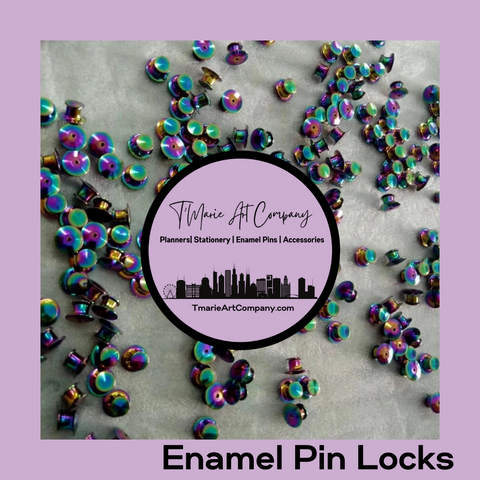 Enamel Pin Locks - Rainbow Chrome