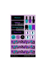 Nails Poppin' Planner Sticker Sheet - Purple